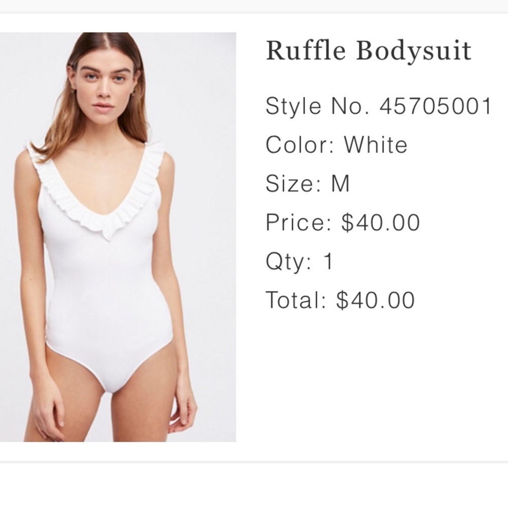 Free people ruffle bodysuit